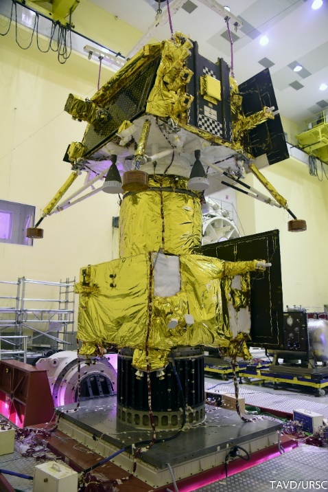 Chandrayaan-3 composite module during spacecraft integration at ISRO