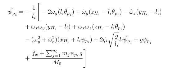 Nonlinear propellant slosh pendulum dynamics without an equation number