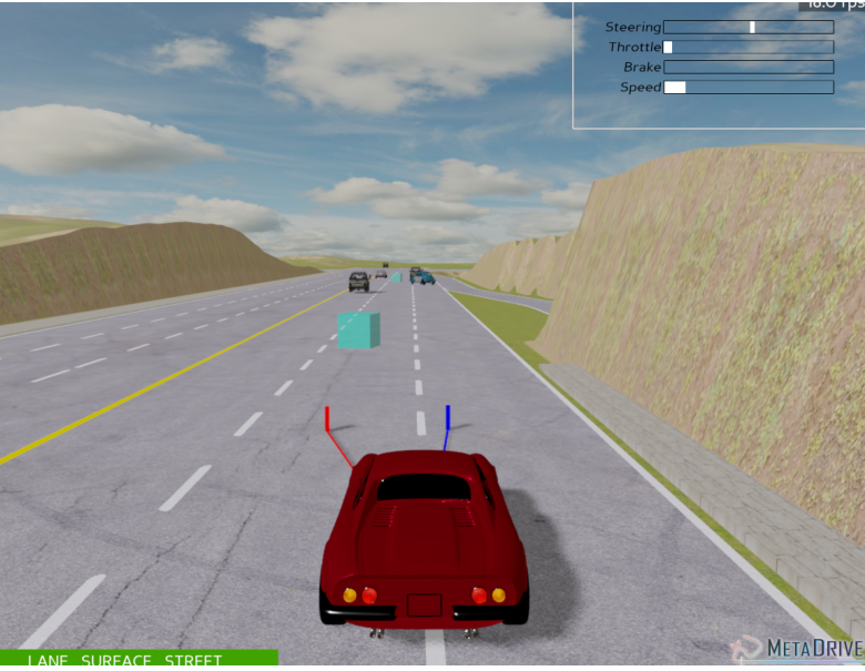 Expert (red) and learner (blue) trajectory rollouts overlaid on the ego-view before VLM evaluation